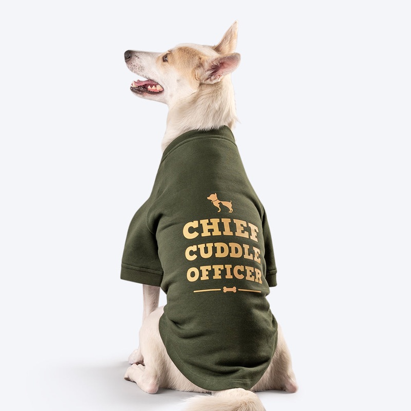 HUFT Chief Cuddle Officer Pet Sweatshirt – Green