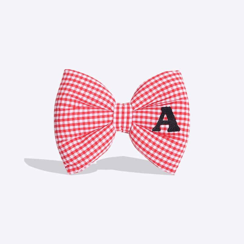 HUFT Personalised Monogrammed Bow Tie for Dogs – Red