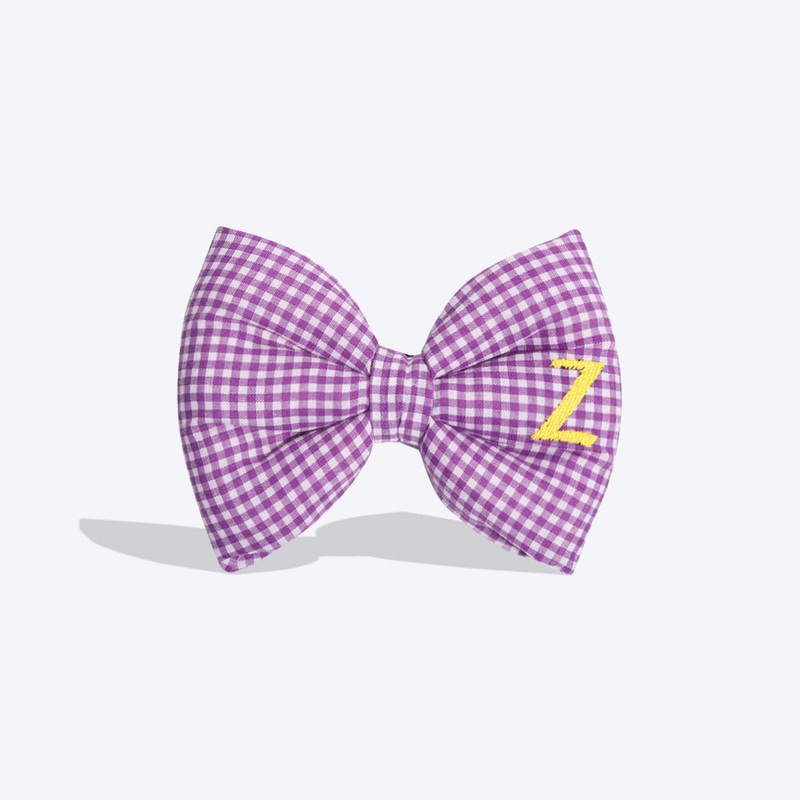 HUFT Personalised Monogrammed Bow Tie for Dogs – Violet