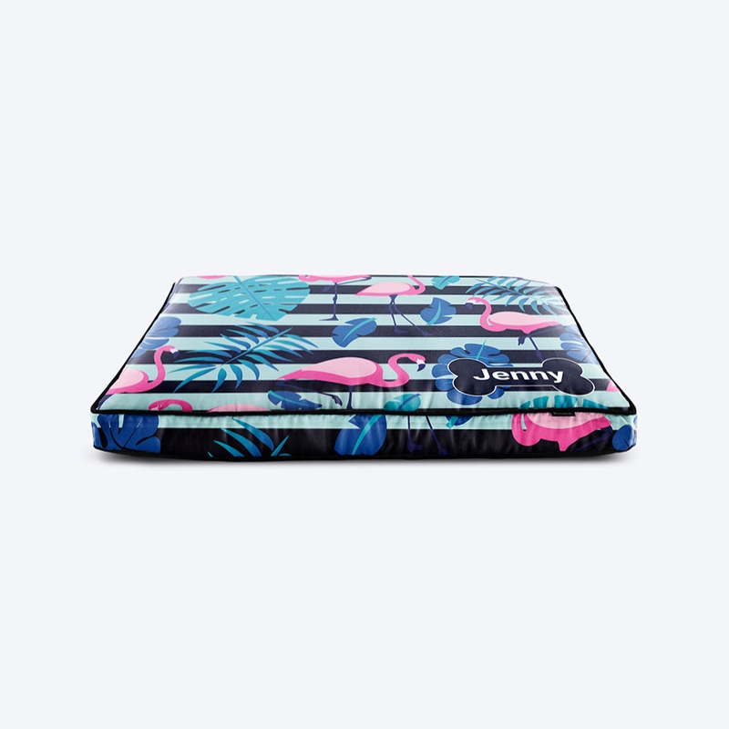 HUFT Tickled Pink Personalised Dog Flat Bed