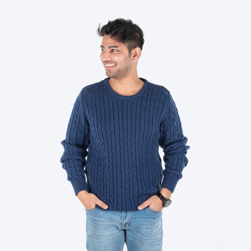 HUFT Twinning Classic Sweater For Hoomans – Lazuli Blue