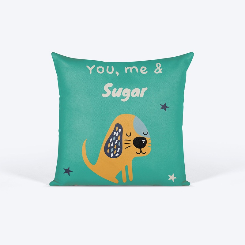 HUFT You Me and (Pet Name) Personalised Cushion For Dogs – 12×12 inches
