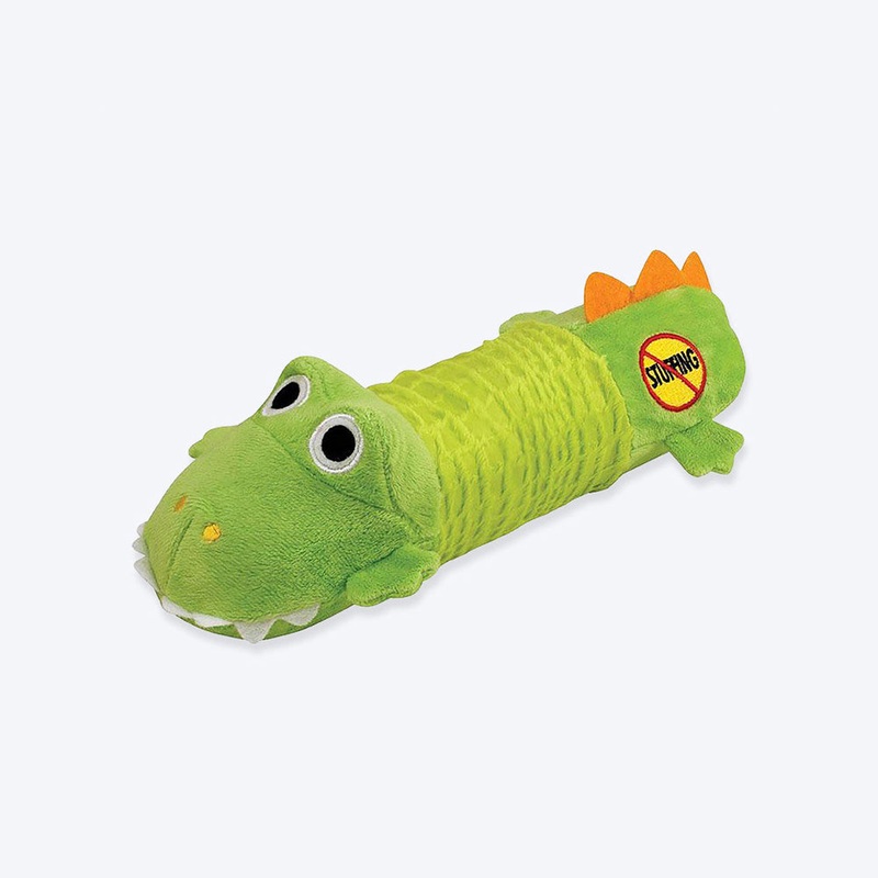 Petstages Stuffing Free Big Squeak Gator Plush Dog Toy
