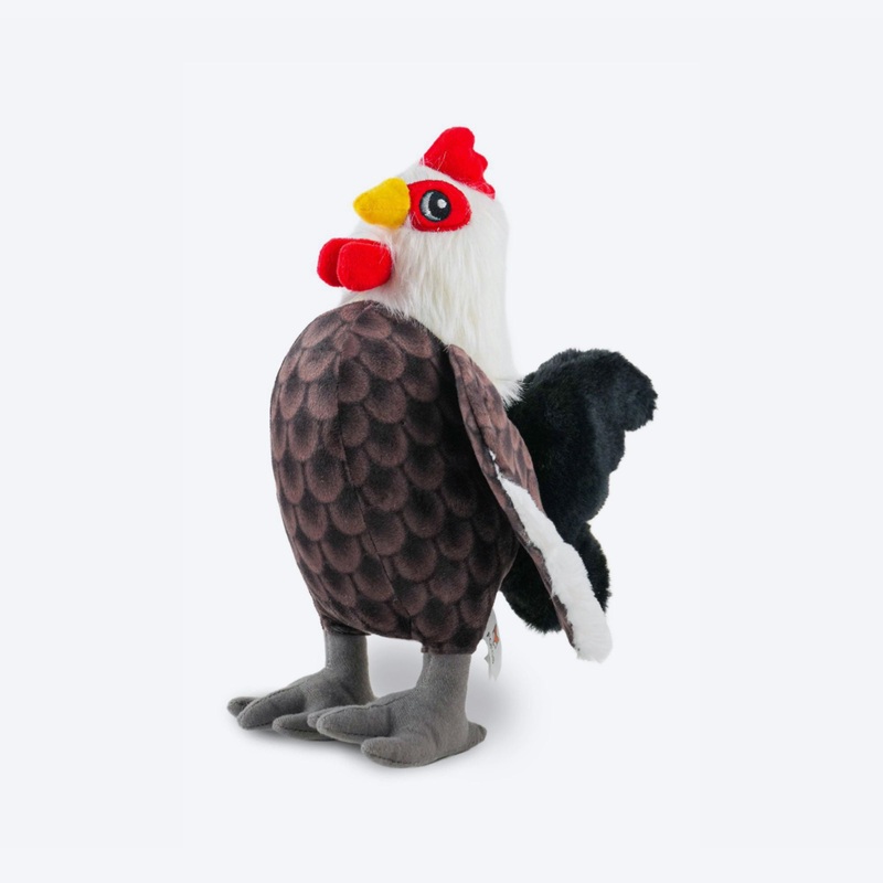 FOFOS Rooster Squeaky Plush Toy For Dog – Dark Brown