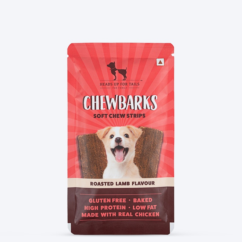 HUFT Chewbarks Dog Soft Chew Strips Treats – Roasted Lamb – 30gm