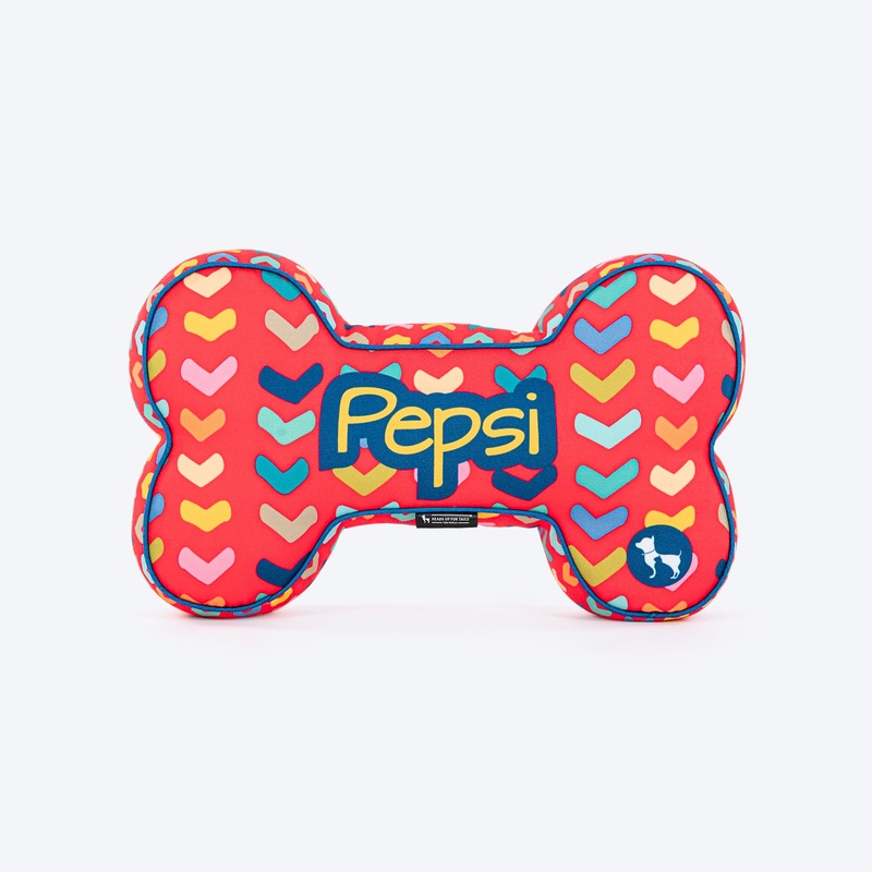 HUFT Heart To Heart Personalised Bone Cushion For Dogs – Red