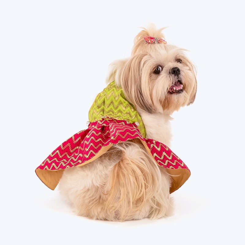 HUFT Made to Order Desi Girl Dog Lehenga Choli – Mint Green & Pink