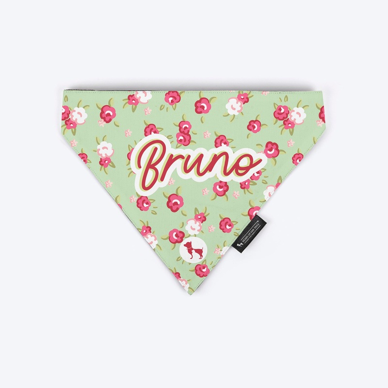 HUFT Pastel Petals Personalised Dog Bandana – Pastel Green