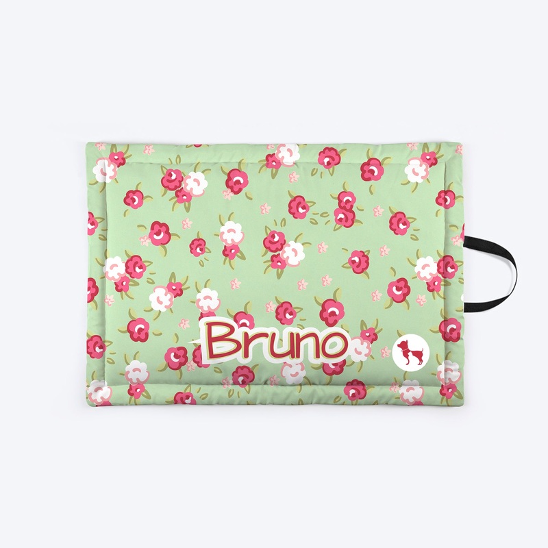 HUFT Pastel Petals Personalised Mat For Dog & Cat – Green