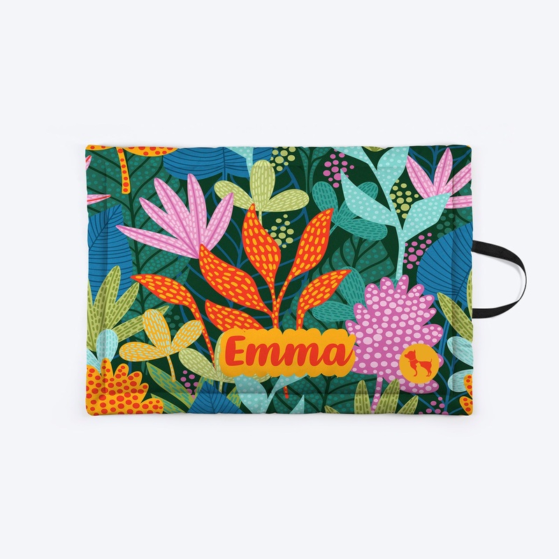 HUFT Rainbow Grove Personalised Mat For Dog & Cat – Multicolor