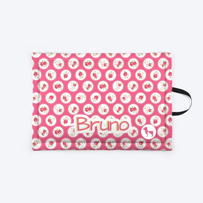 HUFT Rosy Dreams Personalised Mat For Dog & Cat – Pink