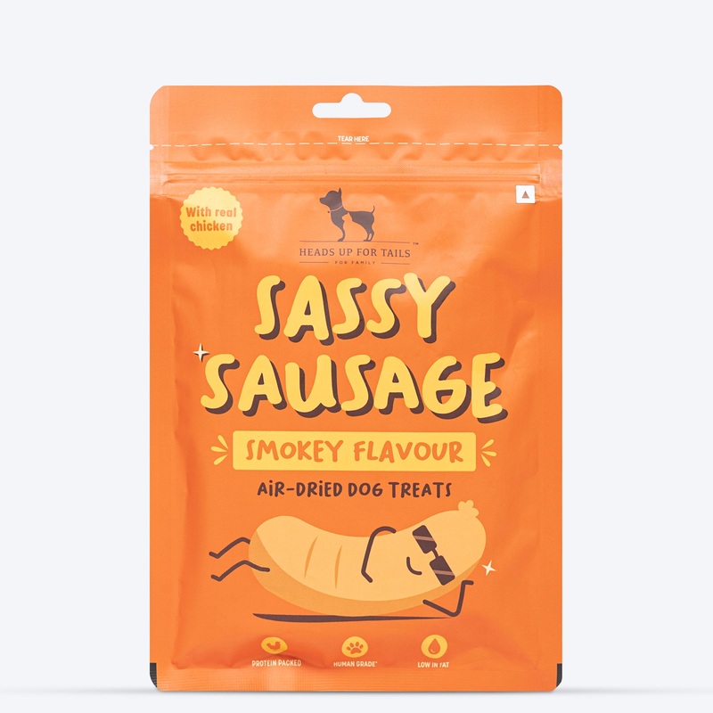 HUFT Sassy Sausage Smokey Air-Dried Dog Treats – Real Chicken – 100gm