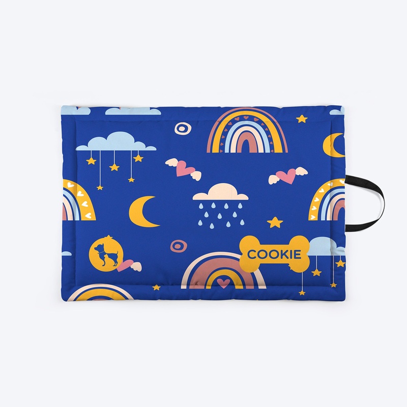 HUFT Sweet Dreams Personalised Mat For Dog & Cat – Blue