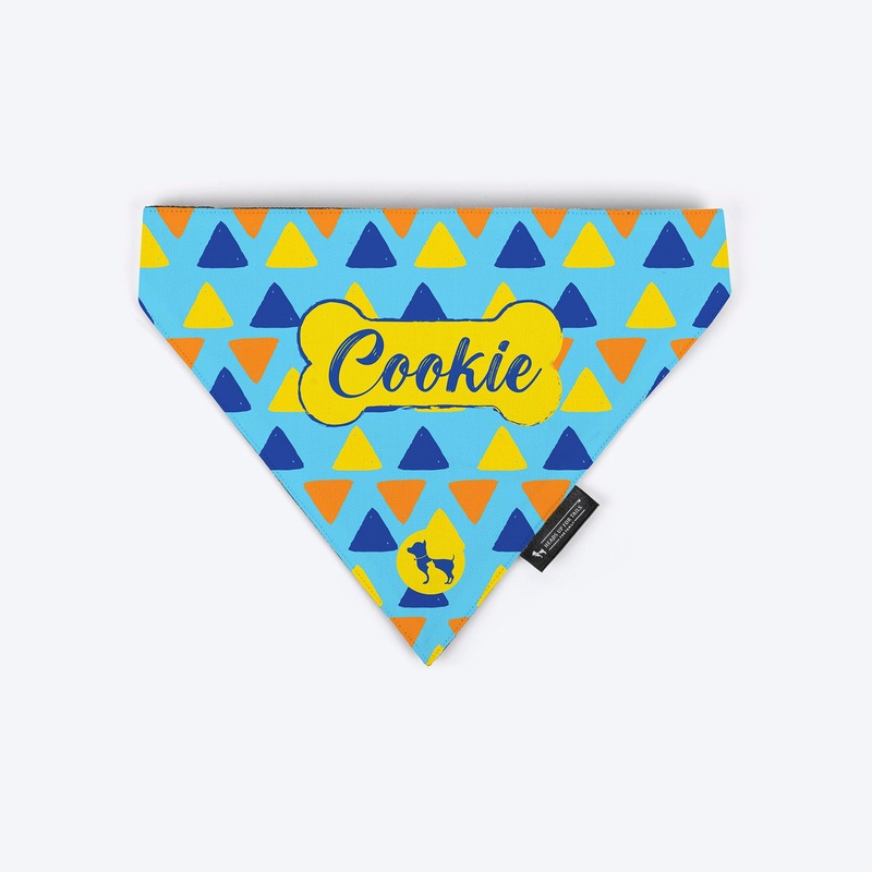 HUFT TriTile Triangle Personalised Dog Bandana – Sky Blue