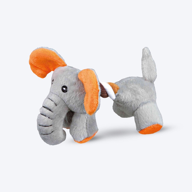 Trixie Animal with Rope Dog Squeaker Toy – Assorted