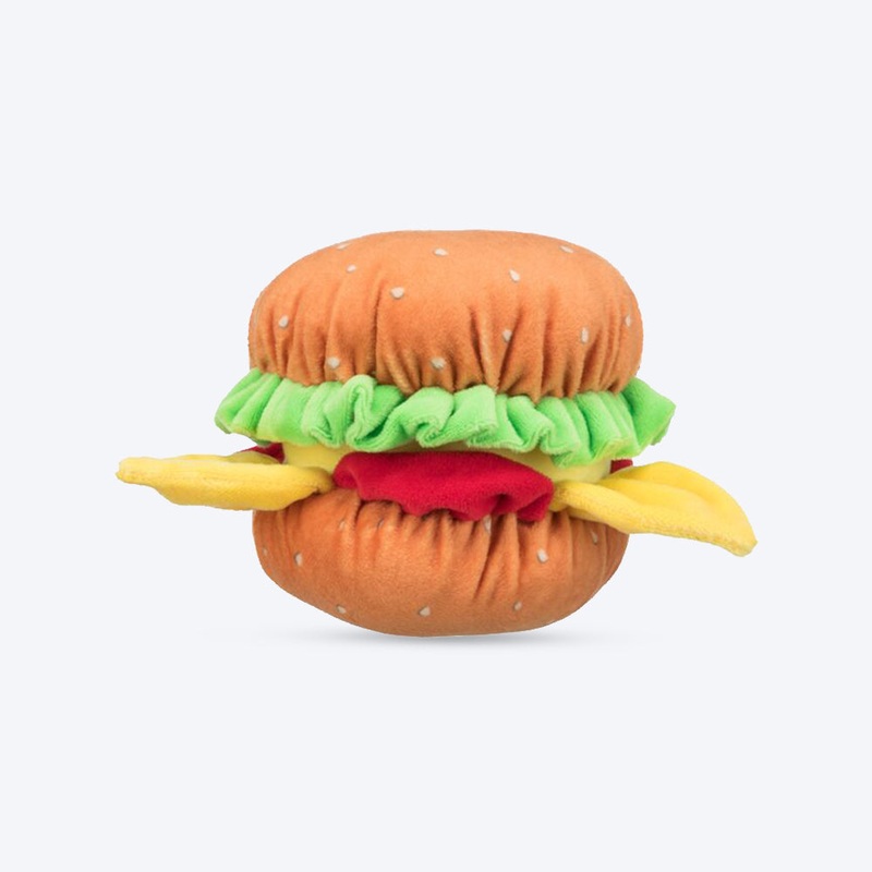 Trixie Burger With Sound Plush Dog Toy – Orange – 13 cm