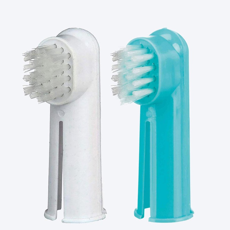 Trixie Toothbrush Set for Dogs and Cats – Set of 2 (1 Finger Brush and 1 Massage Brush)