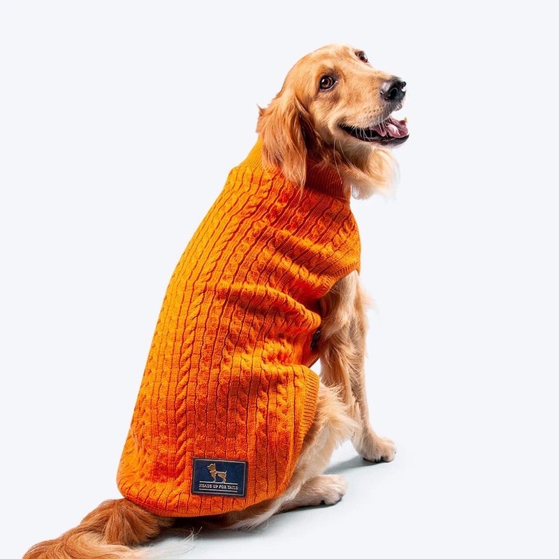 HUFT Cable Knit Dog Sweater – Orange