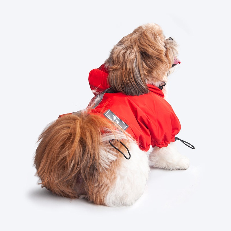 HUFT Drizzle Buddy Dog Raincoat – Red