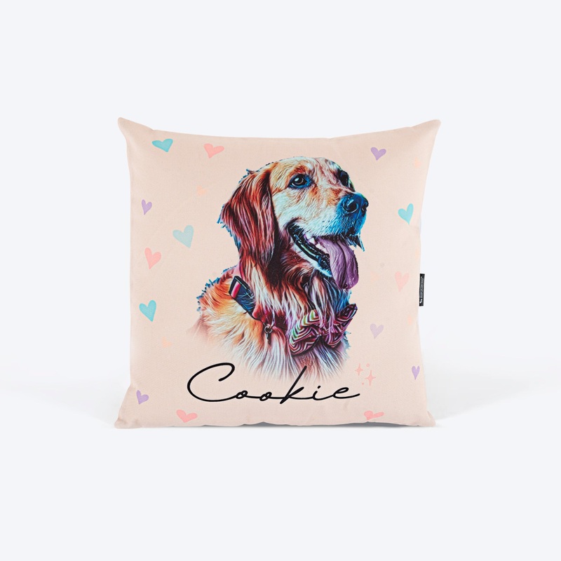 HUFT Personalised Photo Cushion For Dog & Cat – Peach