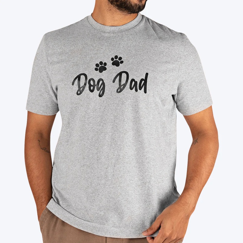 HUFT Twinning – Dog Dad T-Shirt For Humans – Grey with Black Print
