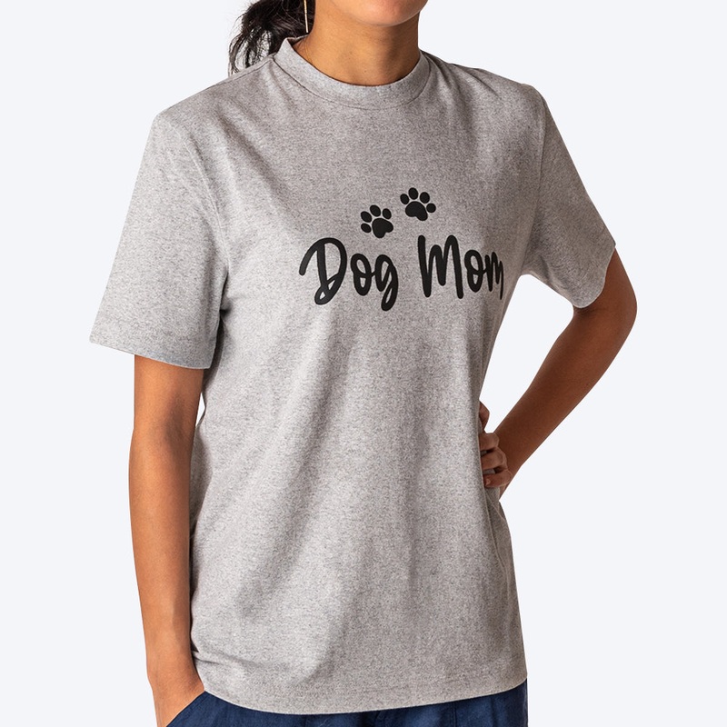 HUFT Twinning – Dog Mom T-Shirt For Humans – Grey with Black Print
