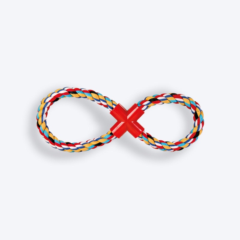 Trixie Tugger With Plastic Cross Rope Toy For Dogs – Assorted – 35 cm