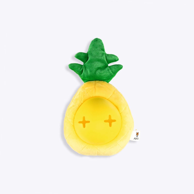 FOFOS Cute Pineapple Treat Dispensing & Squeaky Chew Dog Toy – Yellow