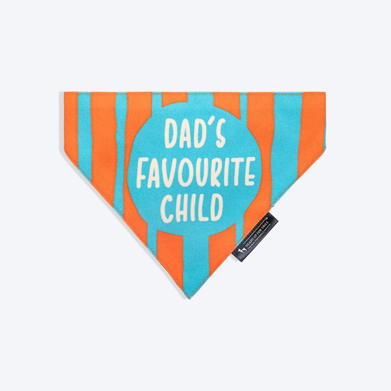 HUFT Dad’s Favourite Child Printed Bandana For Dog – Orange