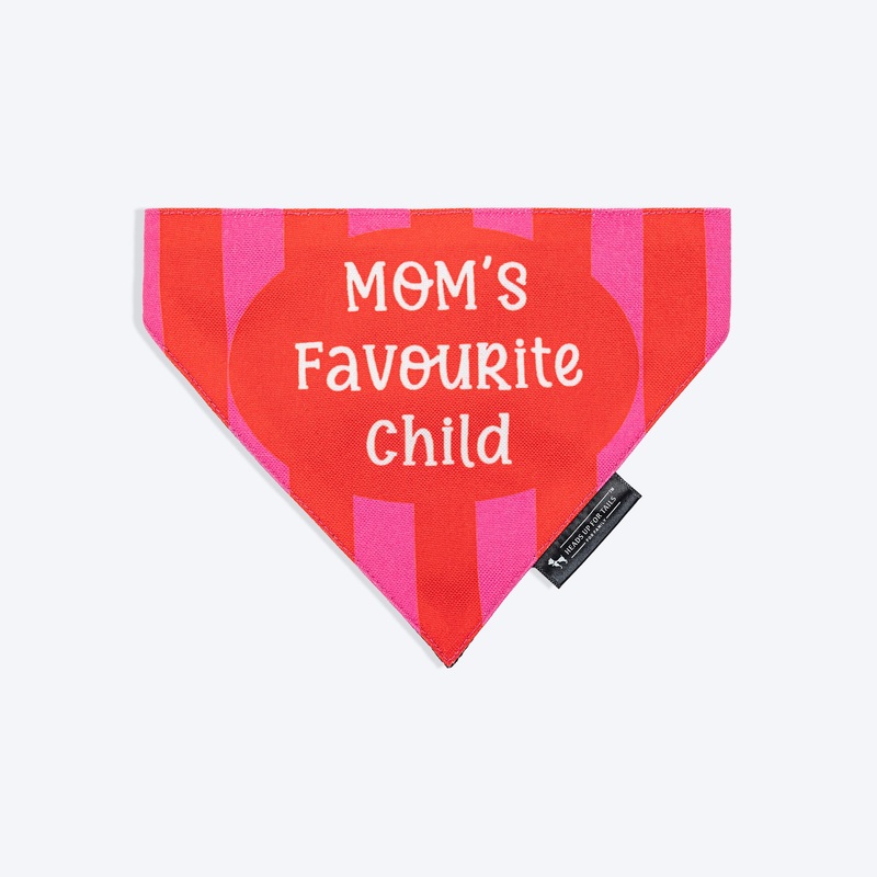 HUFT Mom’s Favourite Child Printed Bandana For Dog – Red