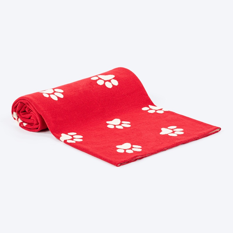 HUFT Paws & Cuddles Blanket For Dog & Cat – Red