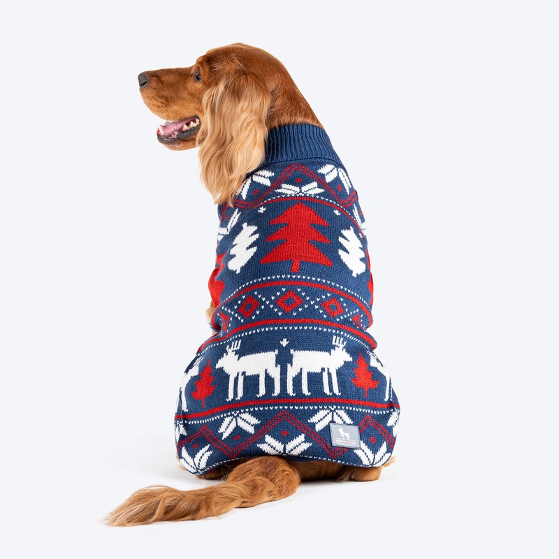 HUFT Snow Dashers Sweater For Dog – Navy Blue