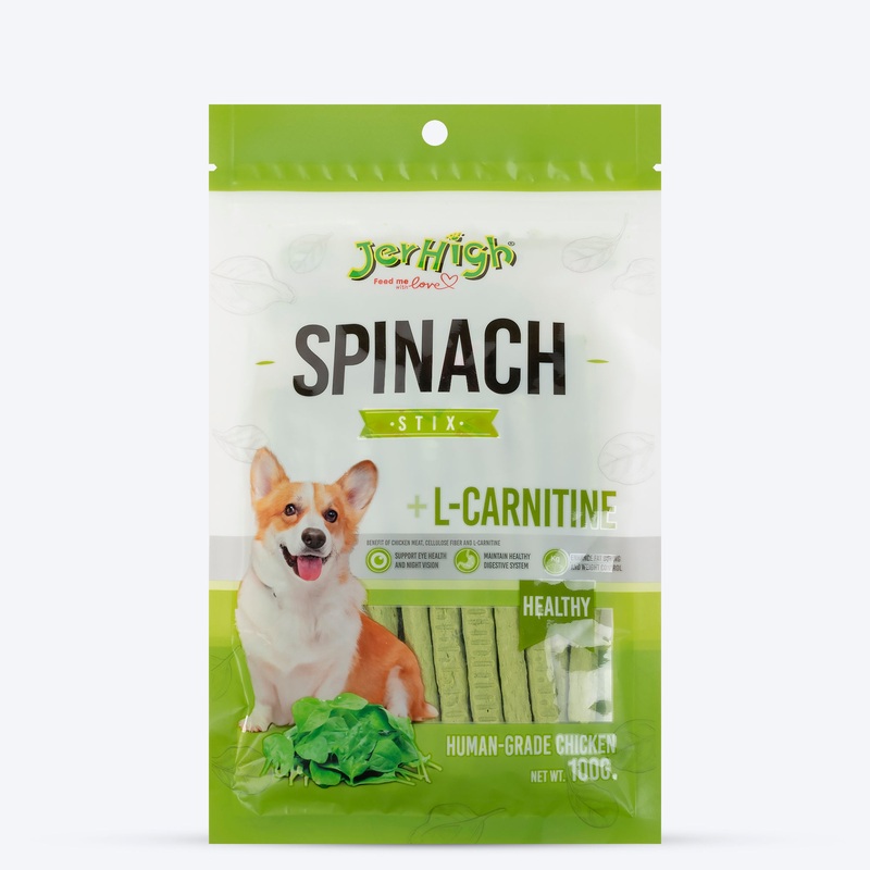 JerHigh Spinach Stix Dog Treats – 100 g