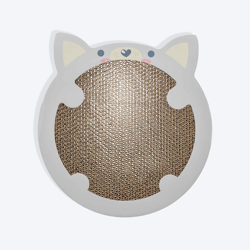 Trixie Hamster Junior Scratching Cardboard With Catnip Cat Scratcher – Light Grey