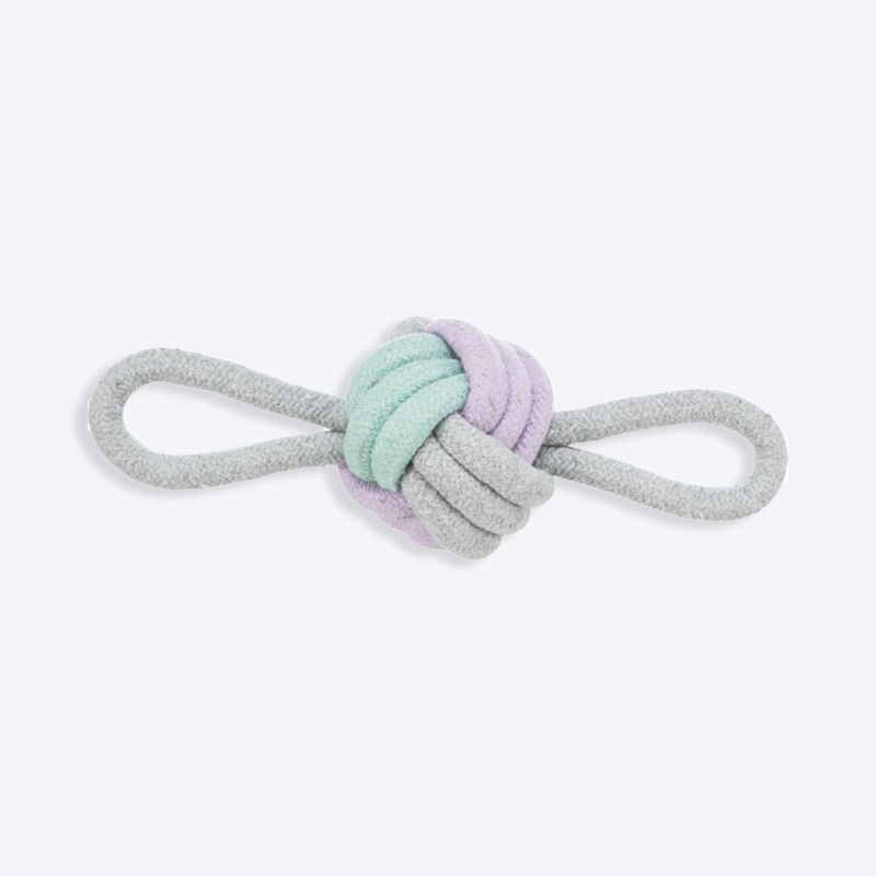 Trixie Junior Knotted Ball With Loops Rope Dog Toy – Grey