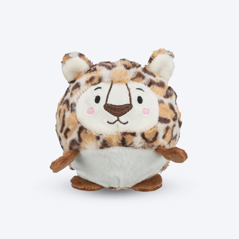 Trixie Leopard Ball With Sound Plush Dog Toy – Brown – 13 cm
