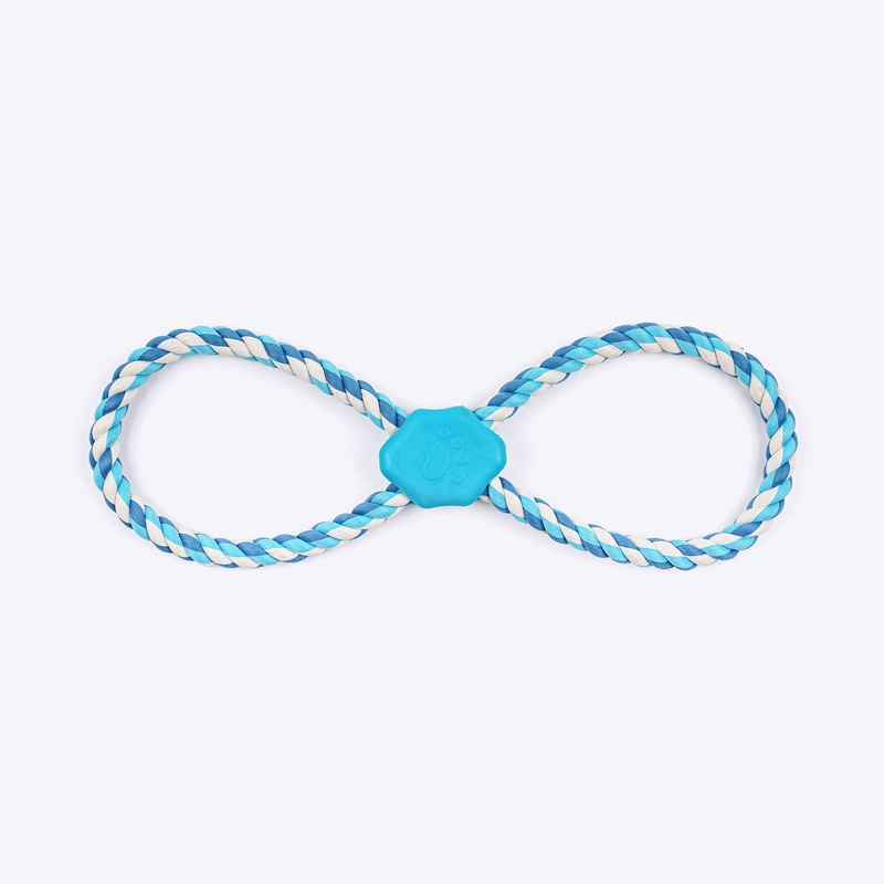 Dash Dog Duo Looparoo Rope Toy For Dog – White & Turquoise