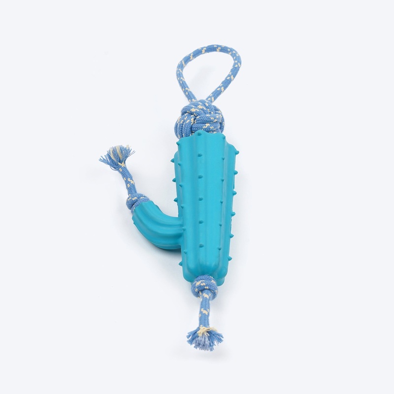 Dash Dog Texas Tug Rope Toy For Dog – White & Turquoise