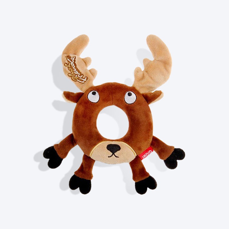 GiGwi Friendz Dog Plush Toy – Deer (with Foam Rubber Ring and Squeaker)