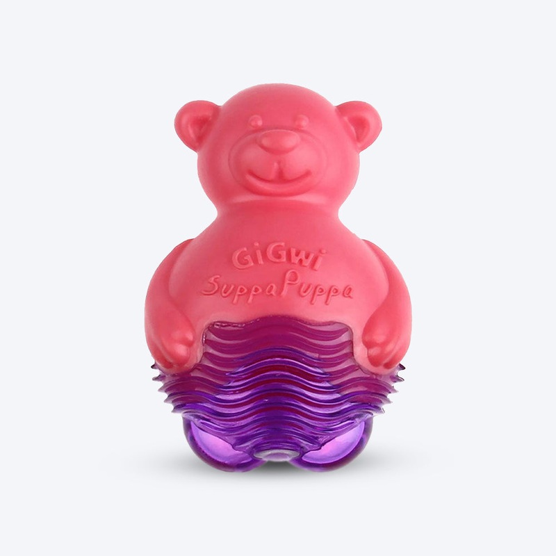 GiGwi Suppa Puppa Dog Toy – Bear – Pink/Purple