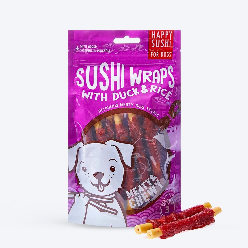Happy Sushi Wraps With Duck & Rice Meaty Chewy Treats For Dog – 144 gm