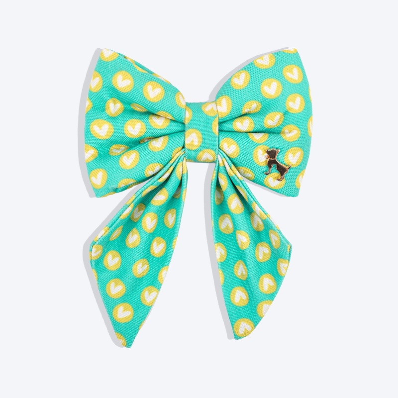HUFT Heartpop Printed Lady Bow Tie For Dog – Sea Green