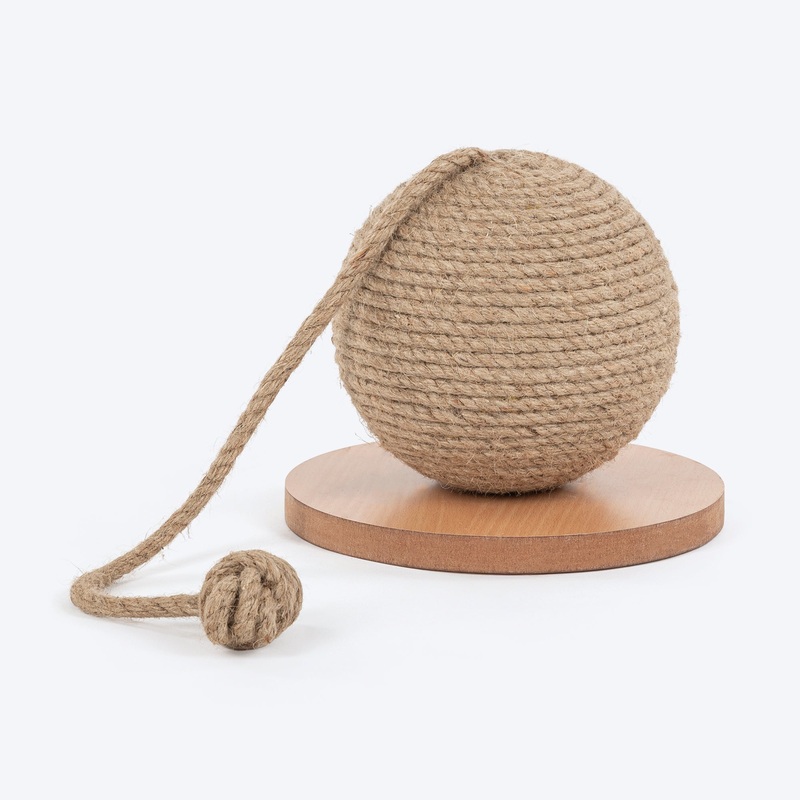 HUFT Pawplay Scratcher With Toy For Cat – Brown