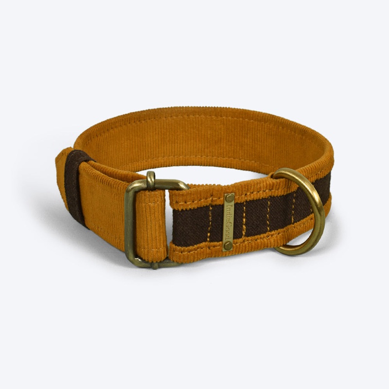 IndieGood Matching Corduroy Dog Collar & Bracelet Set For Humans – Brown