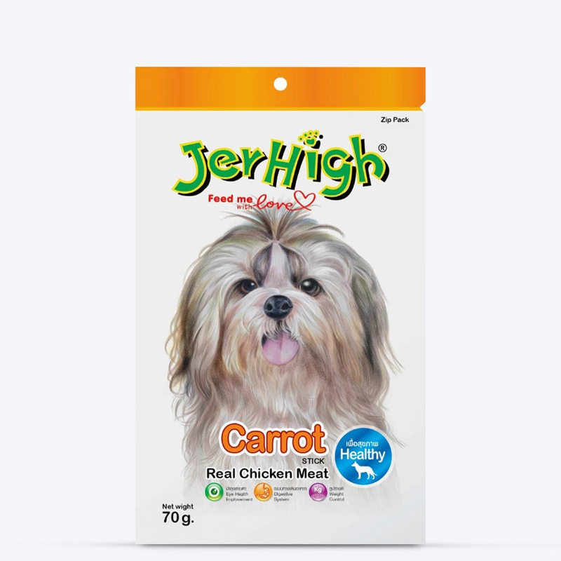 JerHigh Carrot Stick Dog Treat with Real Chicken Meat
