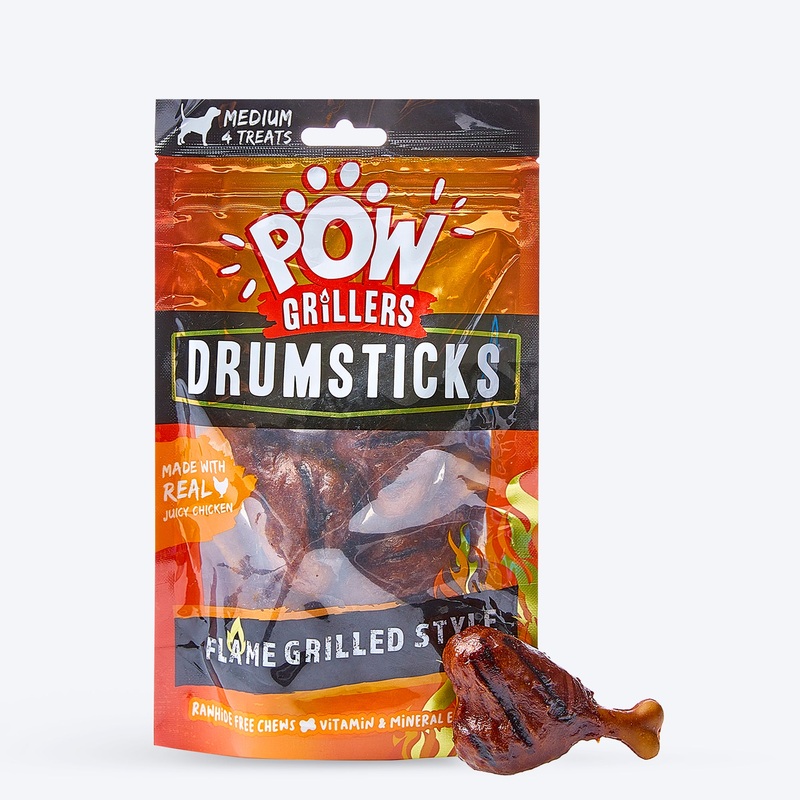 Pow Meaty Middle Grillers Kebabs Made With Real Juicy Chicken Treat For Dog – 115 gm