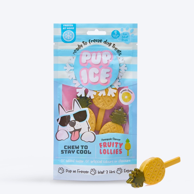 Pup Ice Fruity Lollies Pineapple Ready To Freeze Treat For Adult Dog – 90 gm