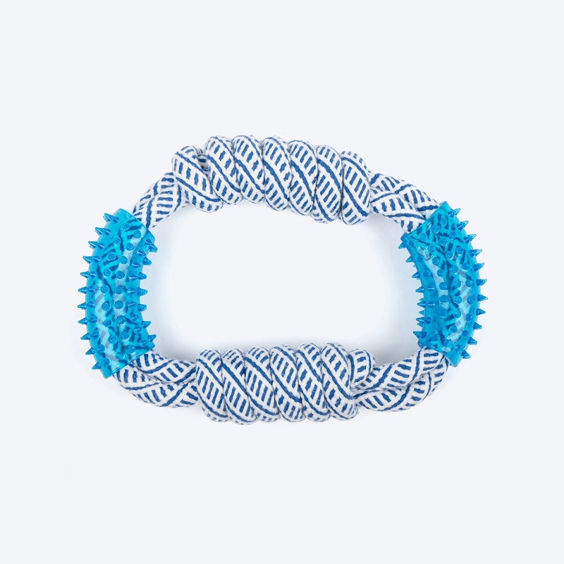 TLC Rope & Spiny Handles Rope Toy For Dog – Navy & White