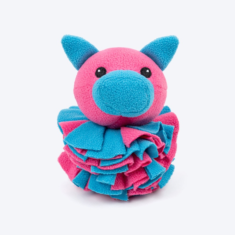 TLC Snuffle Pig Squeaky Plush Toy For Dog – Pink & Blue