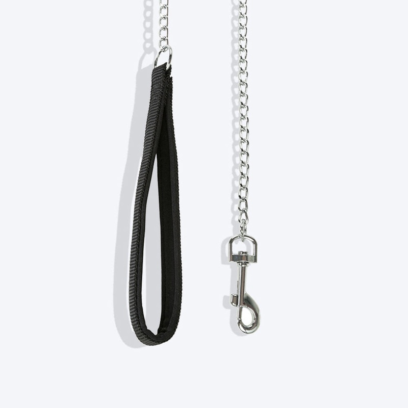 Trixie Chain Dog leash with Nylon Hand Loop – Black – 1 m